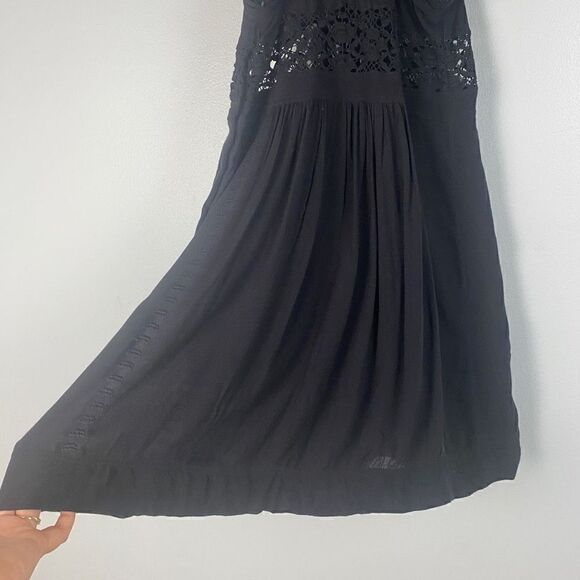 IRO Lellou Lightweight Mini Dress Black Crochet Lace-up - Picture 6 of 14